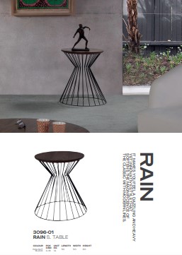 Rain Side Table Walnut Black Metal